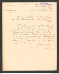 k.k. naturhistorisches Hofmuseum, Intendanzakten 1885-1896 (Hauer), Aktenzahl Z.267/1890, Seite 1